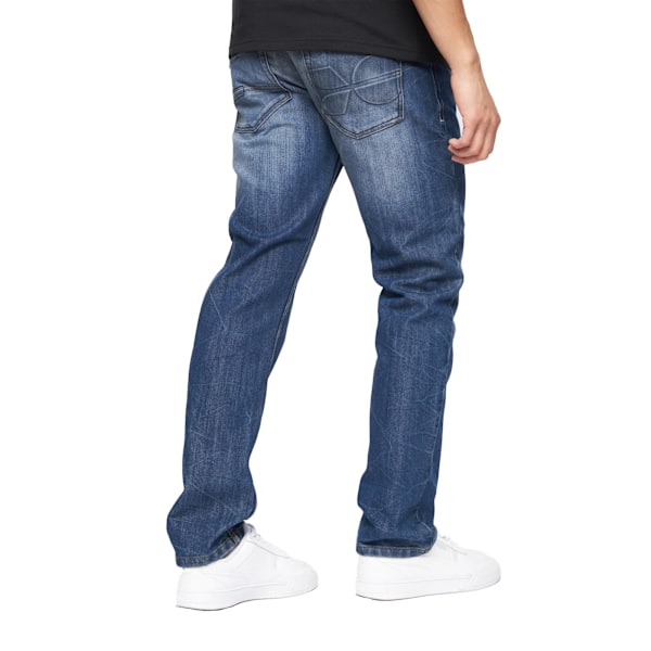 Crosshatch herr New Techno Denim präglade jeans 36R Stone Wash Stone Wash 36R