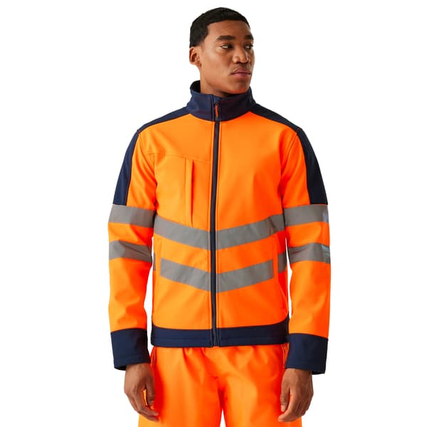 Regatta Professional Hi-Vis 3-lagers Soft Shell Jacka för män M Bl Black/Orange M