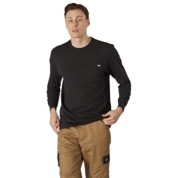 Dickies Luray Pocket Långärmad T-shirt för Herrar Storlek L Svart Black L