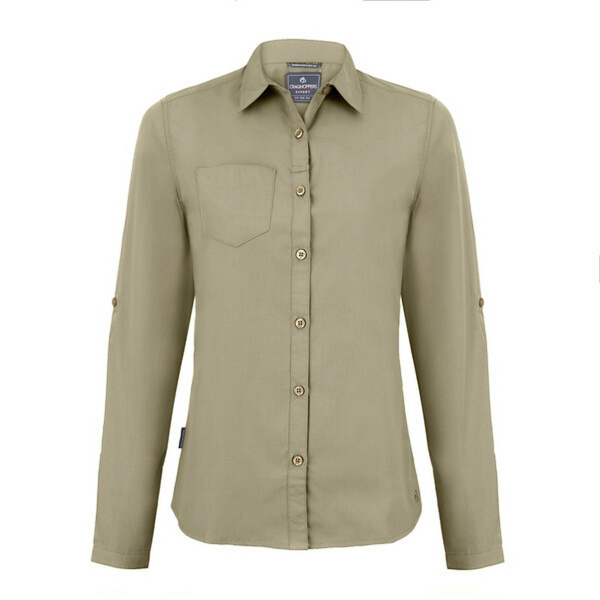 Craghoppers Womens/Ladies Expert Kiwi Long-Sleeved Shirt 16 UK Pebble 16 UK