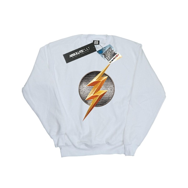 DC Comics Girls Justice League Movie Flash Emblem Sweatshirt 7- White 7-8 Years