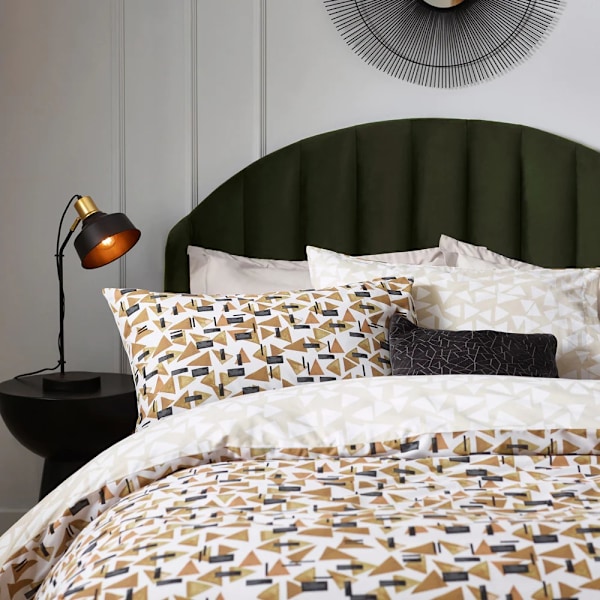 Hoem City Cotton Abstract Påslakanset Enkelsäng Toffee Toffee Single