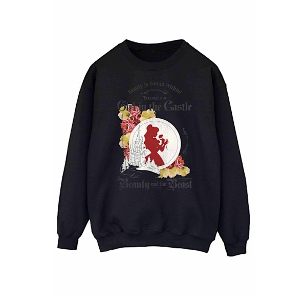 Skönheten och odjuret Dam/Dam Tjej i slottet Sweatshirt Black XL