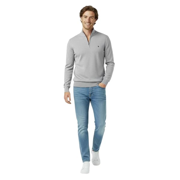 Jack Wills Herr Tröja med Hög Krage L Ljus Askgråmelerad Light Ash Marl L