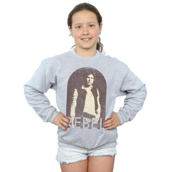 Star Wars Girls Han Solo Rebel Sweatshirt 9-11 år Sport Gre Sports Grey 9-11 Years
