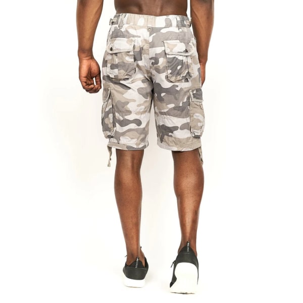 Crosshatch Mens Jimster Camo Cargo Shorts 32R Charcoal Charcoal 32R