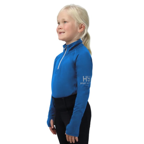 Hy Sport Active Girls Young Rider Base Layer Top 9-10 Years Jew Jewel Blue 9-10 Years