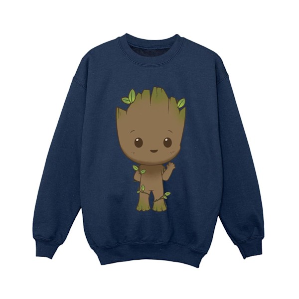 Marvel Boys I Am Groot Chibi Wave Pose Sweatshirt 12-13 år N Navy Blue 12-13 Years