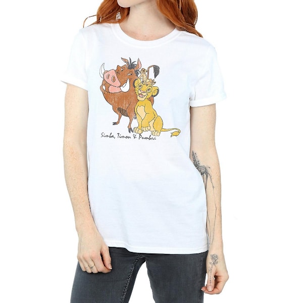 The Lion King Dam/Damer Classic Simba Timon & Pumba Bomull White M