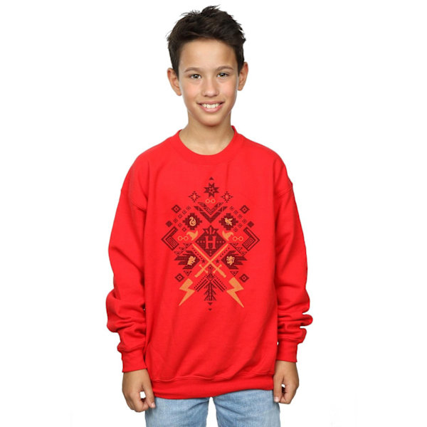 Harry Potter Pojkar Jul Fair Isle Sweatshirt 7-8 År Röd Red 7-8 Years