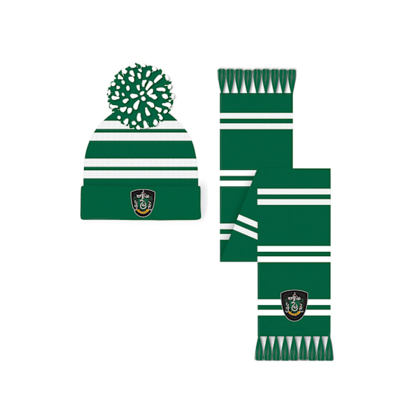 Harry Potter Slytherin Hatt och Halsduk Set One Size Grön Green One Size