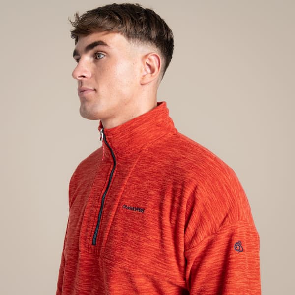 Craghoppers Herr Esk Colour Block Melange Half Zip Fleecetopp S Pimento Red S