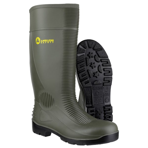 Amblers Steel FS100 Säkerhetsstövlar i PVC för Herrar, Gröna, 45 EUR Green 45 EUR