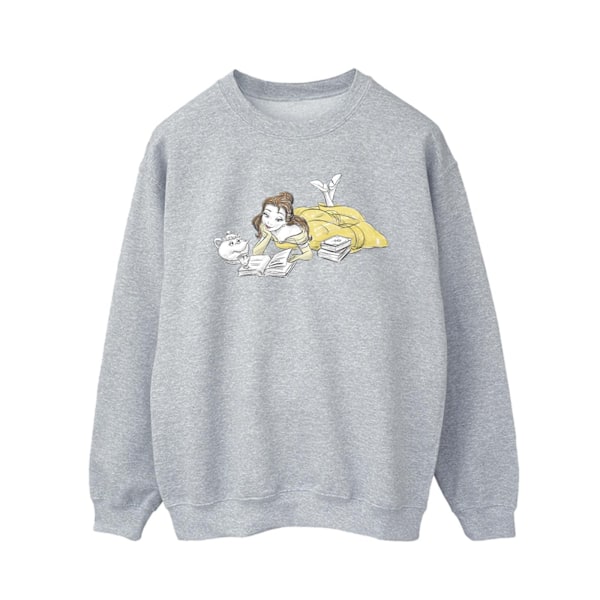 Disney Herr Skönheten och Odjuret Belle Läsning Sweatshirt L Spo Sports Grey L