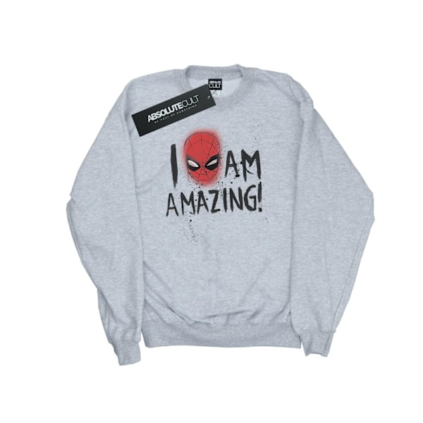 Marvel Girls Spider-Man I Am Amazing Sweatshirt 9-11 år Spor Sports Grey 9-11 Years