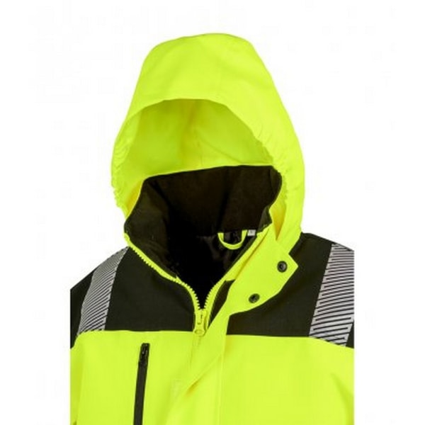 Resultat Vuxna Unisex Safe-Guard Safety Soft Shell Jacka XXL Fl Fluorescent Yellow/Black XXL