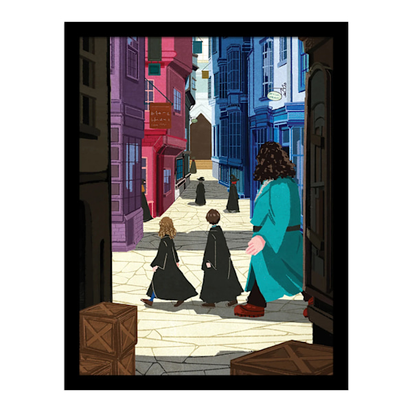 Harry Potter Looking Forward Diagon Alley inramad affisch 40cm x Multicoloured 40cm x 30cm