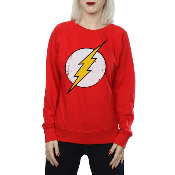 The Flash Dam/Damer Distressed Logo Bomullströja XS Röd Red XS