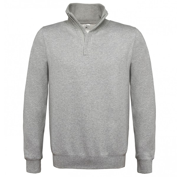 B&C Herr ID.004 1/4 Dragkedja Sweatshirt 2XL Heather Grey Heather Grey 2XL