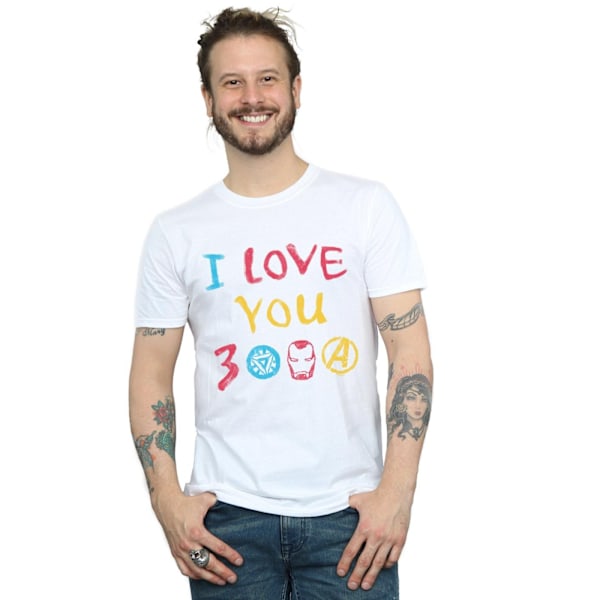 Marvel Mens Avengers Endgame I Love You 3000 Crayons T-Shirt 3X White 3XL