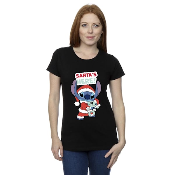 Disney Dam/Kvinnor Lilo & Stitch Santa´s Here Bomull T-shirt Black XL