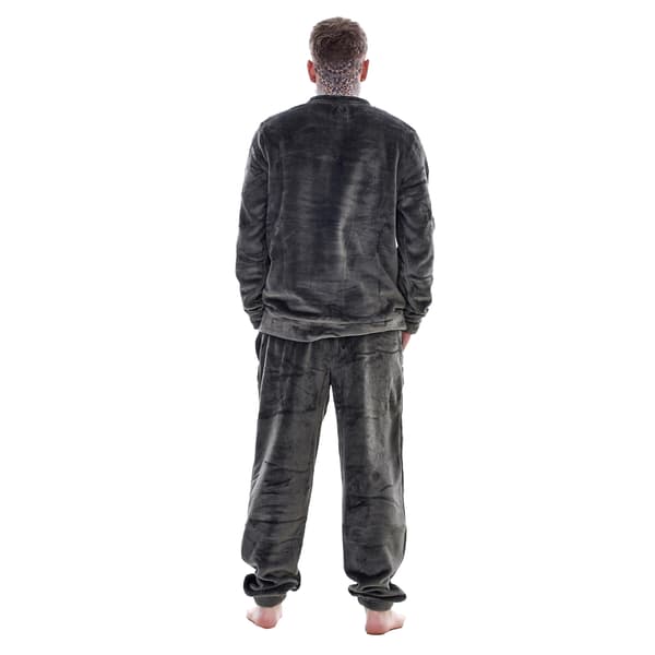 Keanu Fleece Lång Pyjamas Set Herr M Grå Grey M