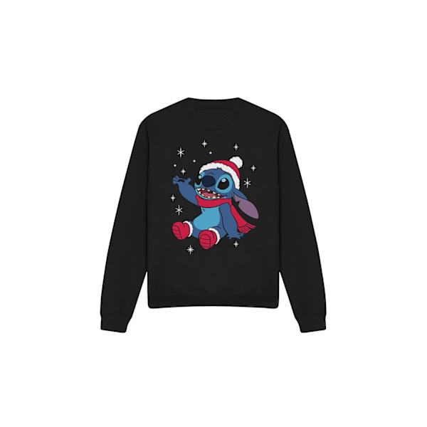 Lilo & Stitch Unisex Vuxen Snöflinga Jultröja XXL Svart Black XXL