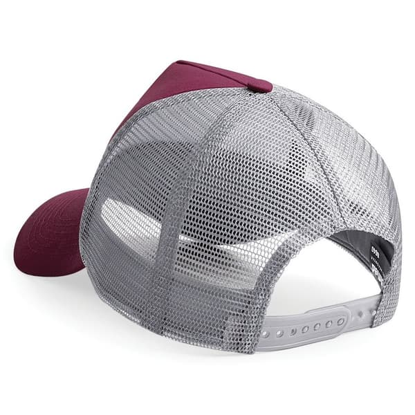 Beechfield Herr Halv Mesh Trucker Cap / Huvudbonad (2-pack) På Burgundy/ Light Grey One Size