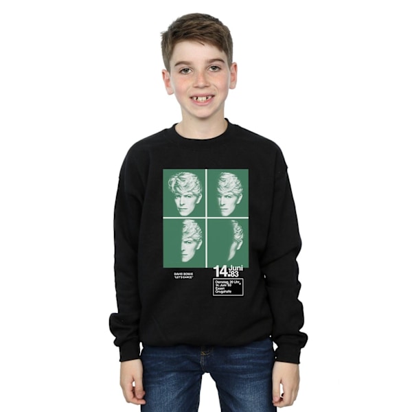 David Bowie Boys 1983 Konsert Affisch Sweatshirt 12-13 År Bla Black 12-13 Years