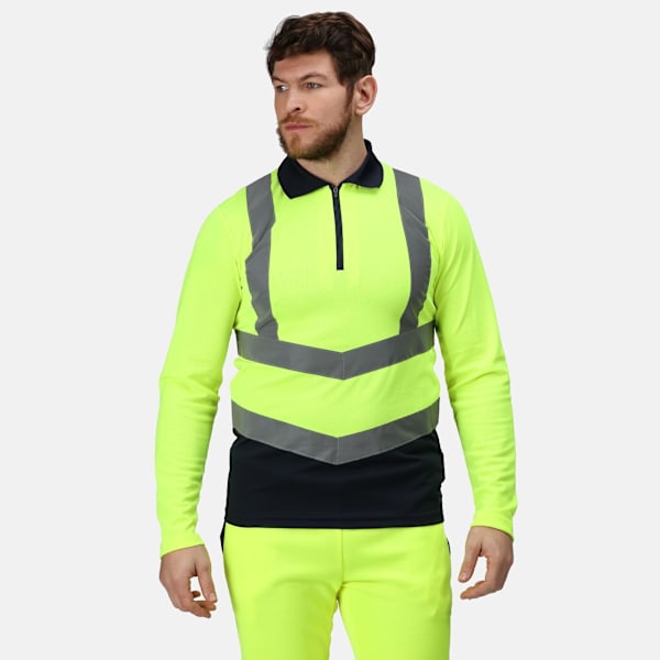 Regatta Hi-Vis Poloskjorta S Gul/Marinblå Yellow/Navy S