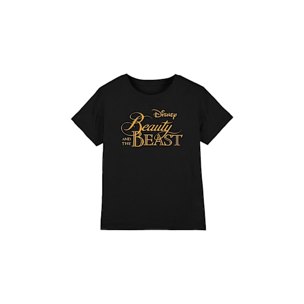 Skönheten och Odjuret Barn/Kids Logotyp T-shirt 3-4 År Svart Black 3-4 Years
