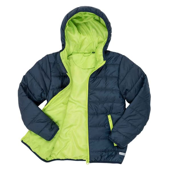 Result Core Barn/Barn Soft Padded Jacka 2-3 År Marinblå/Limegrön Navy/Lime Green 2-3 Years