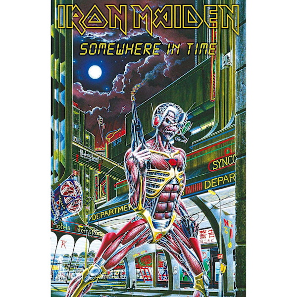 Iron Maiden Somewhere In Time Textil Affisch En Storlek Flerfärgad Multicoloured One Size