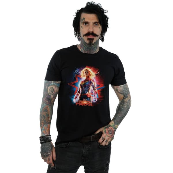Marvel Herr Captain Marvel Poster T-shirt S Svart Black S