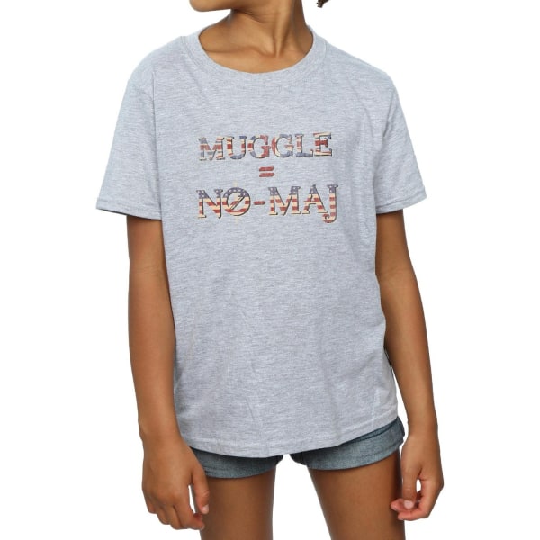 Fantastic Beasts Girls No Muggle No Maj Bomulls T-shirt 9-11 Ja Sports Grey 9-11 Years