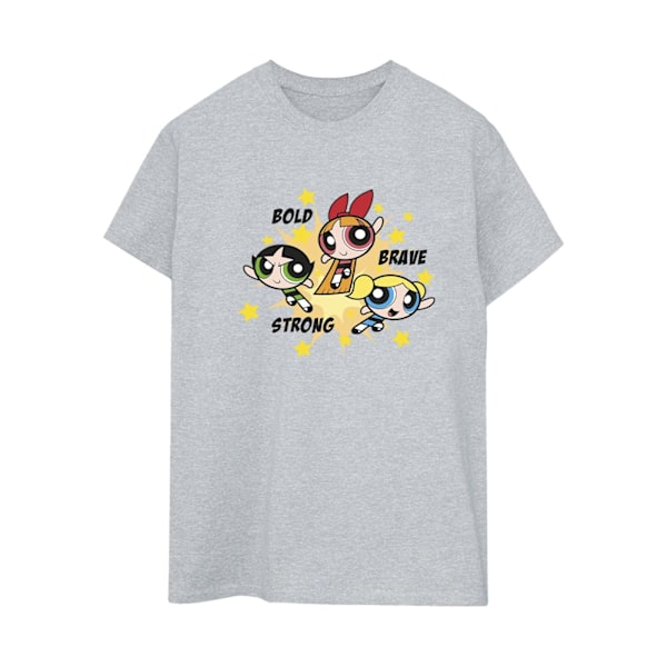 Powerpuff Girls Dam/Dam Tjejer Modig Modig Stark Bomull Boyfriend T-Shirt Sports Grey 3XL