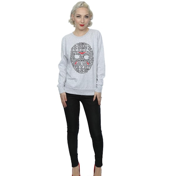 Fredag den 13:e Dam/Dam Jason Text Mask Sweatshirt L Heather Heather Grey L