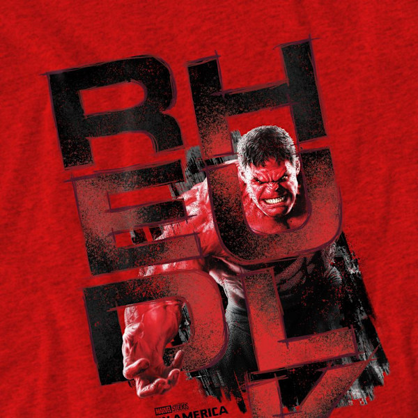 Captain America: Brave New World Unisex Vuxen Röd Hulk Logotyp T-S Red XL