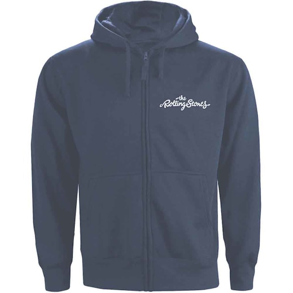 The Rolling Stones Unisex Adult Classic Tongue Full Zip Hoodie Petrol Blue M