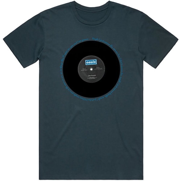 Oasis Unisex Vuxen Live Forever Single T-shirt L Denim Blå Denim Blue L