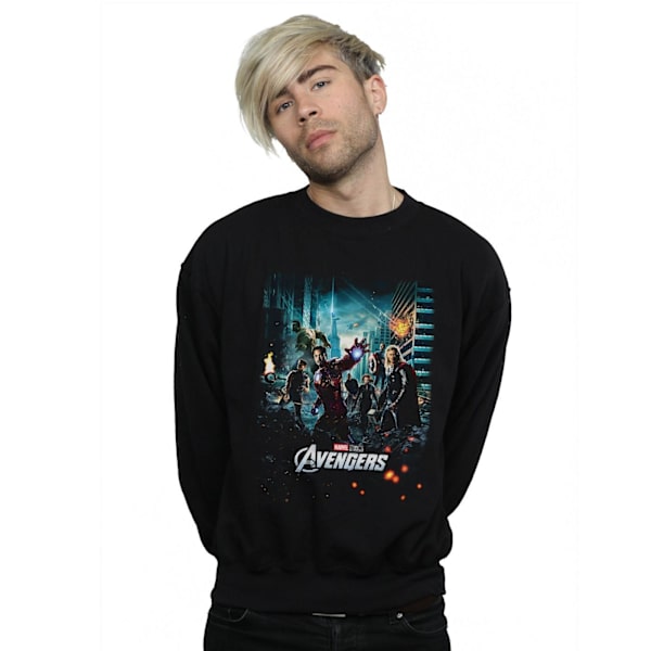 Marvel Studios The Avengers Poster Sweatshirt S Svart Black S