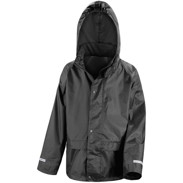 Result Core Barn/Barn Unisex Junior Regnkläder Jacka Och T Black 5-6