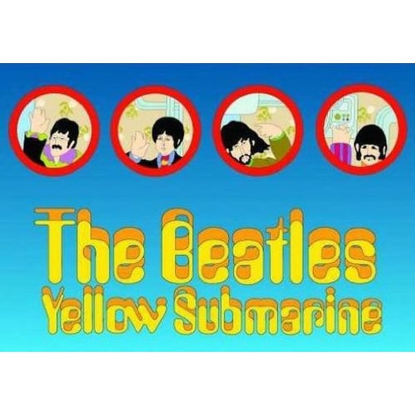 The Beatles gula ubåtsporthole vykort One size Blue/Ye Blue/Yellow One Size
