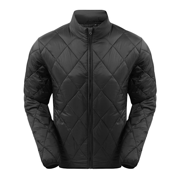 2786 Herr Diamant Rutig Vadderad Jacka L Svart Black L