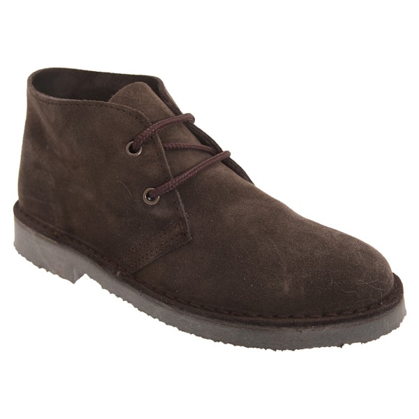 Roamers Unisex Real Suede Unlined Desert Boots 10 UK Dar Dark Brown 10 UK
