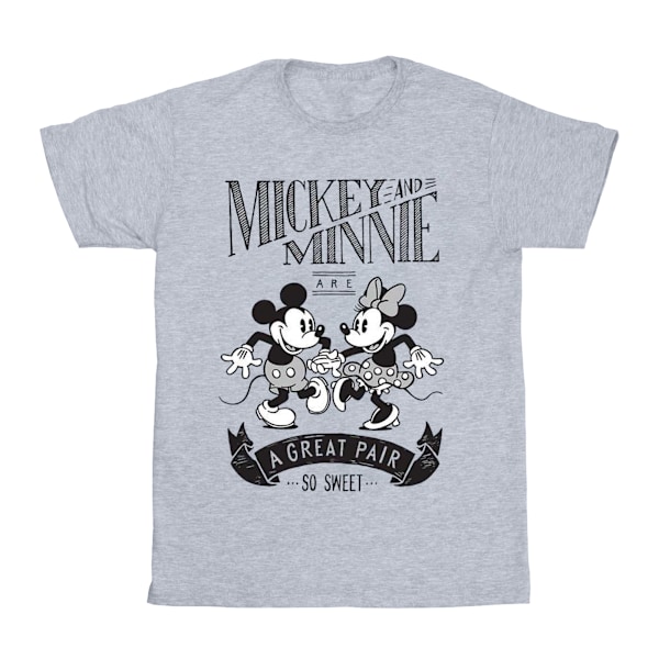 Disney Girls Mickey och Minnie Mouse Great Pair Bomull T-shirt Sports Grey 5-6 Years