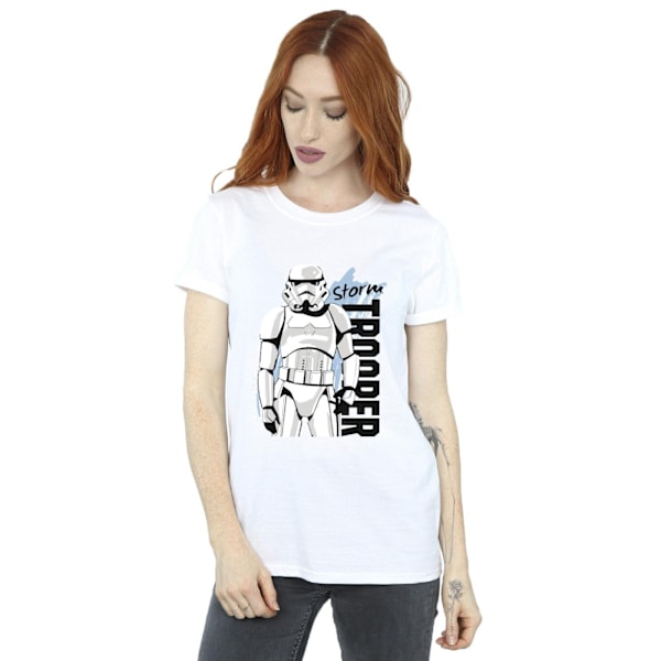 Star Wars Dam/Damer Storm Trooper Bomull Boyfriend T-shirt White 3XL