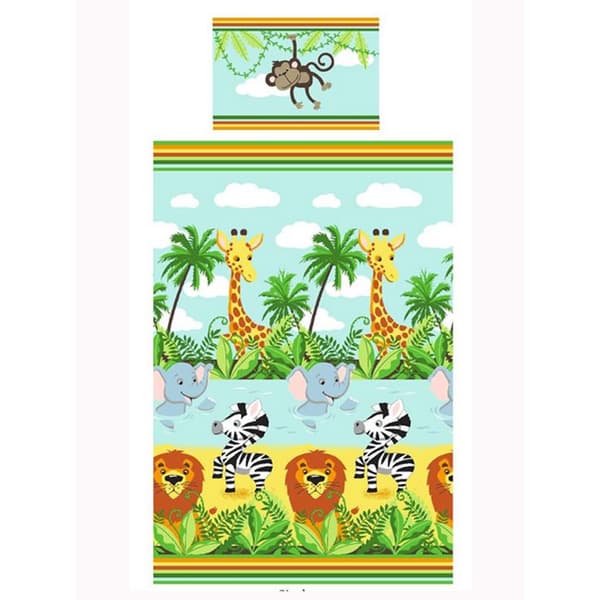Bedding & Beyond Jungle-Tastic Påslakanset Junior Blå/Grön Blue/Green/Yellow Junior