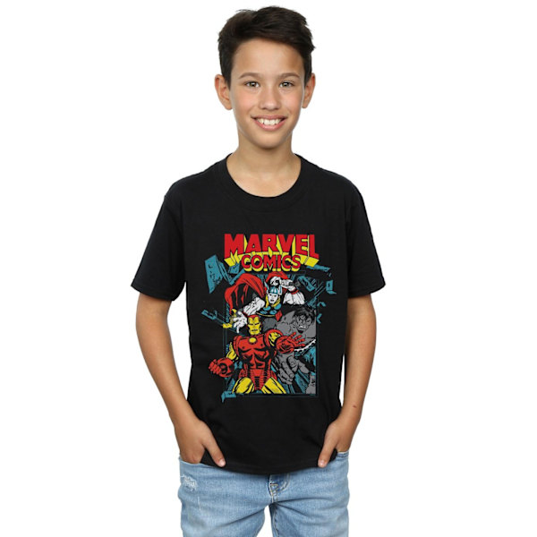 Marvel Comics Boys Trio Pose T-Shirt 7-8 år Svart Black 7-8 Years