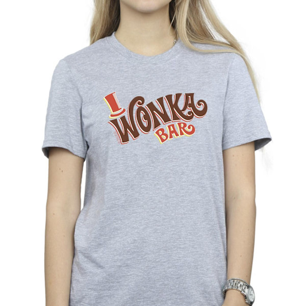 Willy Wonka Dam/Damer Bar Logo Bomull Boyfriend T-Shirt 5XL Sports Grey 5XL